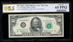 AC 1969A $50 FRN New York PCGS 65 PPQ Fr 2115-B gem uncirculated - Picture 1 of 2
