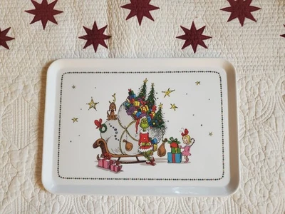 Nueva bandeja para servir melamina con el Grinch, Max, Cindy Lou Who y el trineo Foto 1 de 3