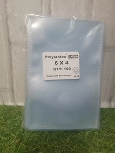 100 POLYPROTEC WALLETS/SLEEVES SIZE 162mm x 110mm IDEAL FOR 6x4" POSTCARDS - NEW - Picture 1 of 1