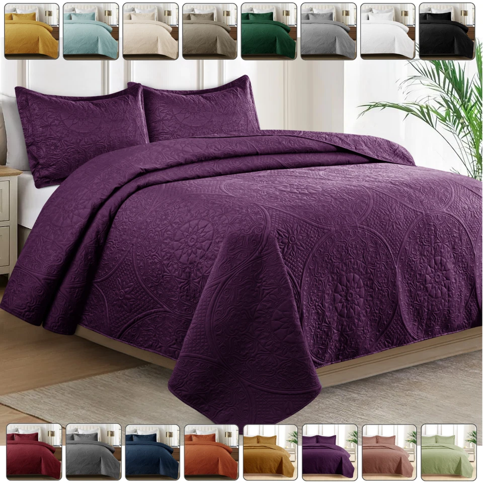 Luxury Cooling Comforter Bedding Set Quilted Coverlet Bedspread Bed Throw King - Image 1 of 1