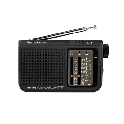 V117 Analog AM FM Radios ABS Material Shortwave Radio with Telescopic Antenna - Image 1 of 4