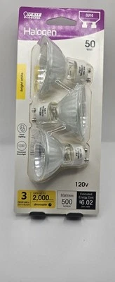 Feit 3-pack GU10 Bulb, 50W MR16 500 Lumens Bright White Light Bulbs  - Image 1 of 2