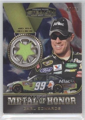2011 Press Pass Stealth Metal of Honor Sheet Gold Medal /50 Carl Edwards #MH-CE - Image 1 of 2
