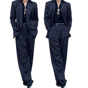 Emporio Armani 1990s Double-Breasted Pleated Relaxed Suit Size Size M / 30 - Picture 1 of 15