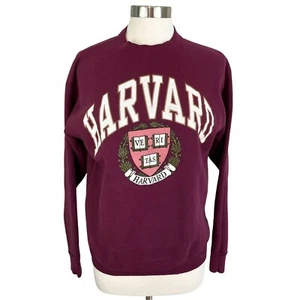 Harvard Vintage Collegiate Logo Crew Neck Sweatshirt Maroon Burgundy Gr. M - Bild 1 von 6