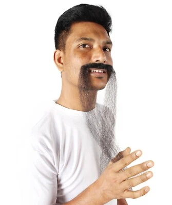 HPO Adult Men's Fake Human Hair Chinese Supervillain Mustache | Black - Image 1 of 4