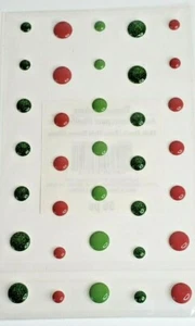 Style Steals Kleber EMAILLE PUNKTE gemischte Packung - 35 Stück - rot und grün - Bild 1 von 3