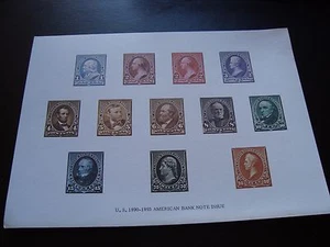 BILLETE DE BANCO AMERICANO 1890-93 #219-229 voncorp educard card Washington, Lincoln, etc. - Imagen 1 de 3