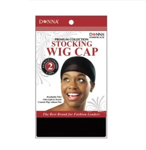 12 Pack OF Donna Premium Collection Stocking Wig Cap #11030 Black  - Picture 1 of 1