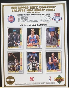 1992  Upper Deck Commemorative Sheets UD SALUTES NBA DRAFT PICKS  #4068 - Picture 1 of 1