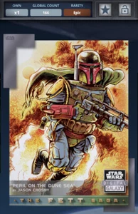 Topps Star Wars Card Trader Boba Fett Art Digital Card - Epic 166c - Signature - Picture 1 of 3