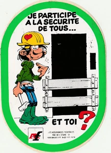 FRANQUIN Gaston autocollant assurances federales 1975 securité - Imagen 1 de 1