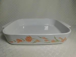 Vintage Corning Peach Floral Roaster Lasagna Casserole Pan, A-21-B N - Picture 1 of 10