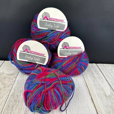 Austermann MURANO Wool Yarn Ball LOT 3+Vintage Made in ITALY Baby Soft NOS 75G+ - Image 1 of 4
