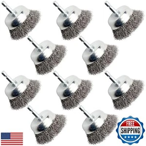 Brass-Coated Wire Brush Set – Wheel, Cup and End Brushes with 1/4" Hex Shank, - Picture 1 of 5