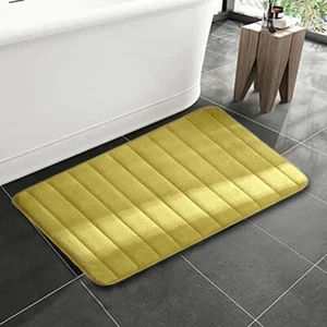 Home Coral Fleece Bathroom Carpet Non-slip Foam Absorbent Floor Mat Pad - Green - Picture 1 of 6