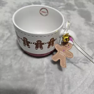 Holly & Joy Gingerbread Man Christmas Winter Holiday Coffee Hot Cocoa Mug - Picture 1 of 6
