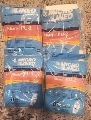 Lot 25 DVC Sharp PU-2 Vacuum Cleaner Bags Micro Lined 10 Bags 465550 - Image 1 of 4