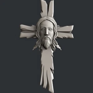 3D STL Modelle für CNC, Artcam, Aspire, Dekor Religion Jesus Kreuz - Bild 1 von 3