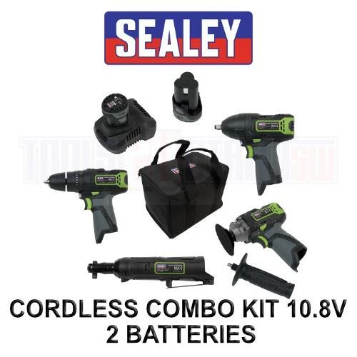 Sealey Cordless Kit - 2 Batteries, Drill, Ratchet & Impact Wrench, Polisher - Image 1 of 4