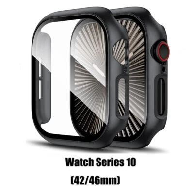 For Apple Watch Series 10 Case 42/46mm Glass Screen Protector Protective Cover