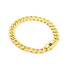 10k or jaune royal Monaco Miami lien cubain 7,5 mm boîte bracelet fermoir 7"