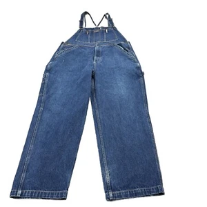 VTG Sears Overalls Bibs Mens 40x29 Blue Denim Dungarees Carpenter Farmer Work - Picture 1 of 16