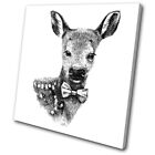Hipster Animals Deer Doe Fawn Vintage Single Canvas Wall Art Picture Print