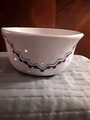 BELLA CASA STRAINER BOWL BY GANZ HAND PAINTED  POKER DOT WITH0UT PLATE  - Image 1 of 4