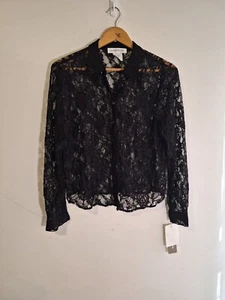Vintage 90s Jones New York Black Lace Blouse - New w/ Tag - RRP $119.00 USD (15) - Picture 1 of 6