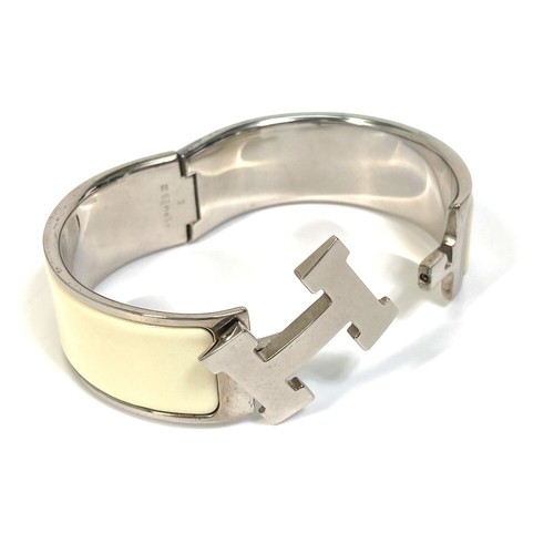 HERMÈS Braccialetto Hermes Click Crack Bianco GM H Logo Bracciale Accessori Moda Donna