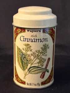 John Wagner & Sons Stick Cinnamon Metal Spice Tin Wagner’s 3.5” Tall 2” Diameter - Picture 1 of 9