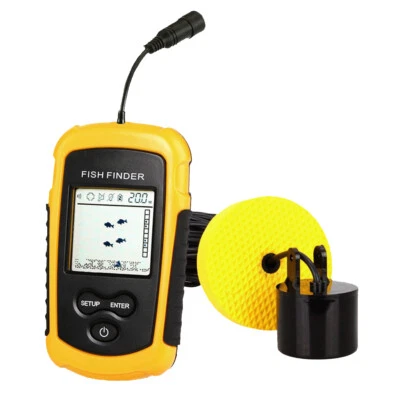 Fish Finder 100M Depth Sonar Alarm Sensor Portable Fishing Finder Transducer LCD - Image 1 of 4