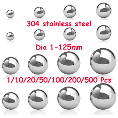 304 Stainless Steel Ball Dia 1-125mm Bearing Ball G200 High Precision Metal Ball - Image 1 of 4
