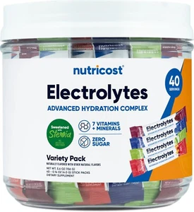 Nutricost Electrolytes Complex, Variety Pack Flavored, 40 Stickpacks - Picture 1 of 5
