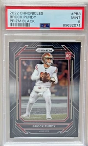 2022 Panini Chronicles Prizm Brock Purdy Black Prizm Rookie PSA 9* - Picture 1 of 2
