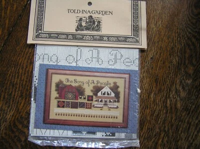 Told In Garden The SONG OF A PEOPLE Cross Stitch Chart~Pattern AMISH 8.5x15"~NIP - Image 1 of 4