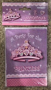 A Birthday Party For The Princess Invitations. 8 Invitations With Envelopes. - Picture 1 of 2