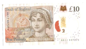 10£ Schein - Polymer - Jane Austen - selten! - AA11 - Guter Zustand. - Bild 1 von 1