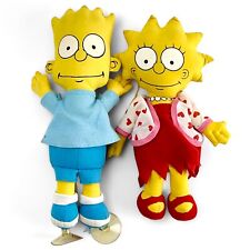 1990 The Simpsons 10” Stuffed Plush Rag Doll Figure Set Bart And Lisa Simpson