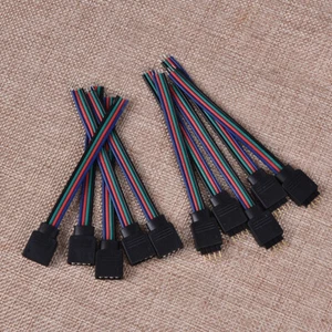 10Pcs 4Pin Male + Female Connector Cable Wire for 3528 5050 LED Strip Ligh&ZK FT - Picture 1 of 7