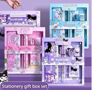Sanrio 12PCS Kuromi Stationery Set Cinnamoroll My Melody Pencils Erasers Rulers - Picture 1 of 15