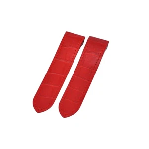 23mm Red Leather Watch Strap For Cartier Santos - Picture 1 of 6