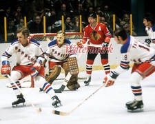 Stan Mikita Chicago Blackhawks Gilles Villemure New York Rangers 8 X 10 Photo