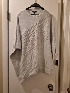 Simply Vera Vera Wang Women's Knit Asymmetrical Poncho Sweater Gray Size XL - Picture 1 of 12