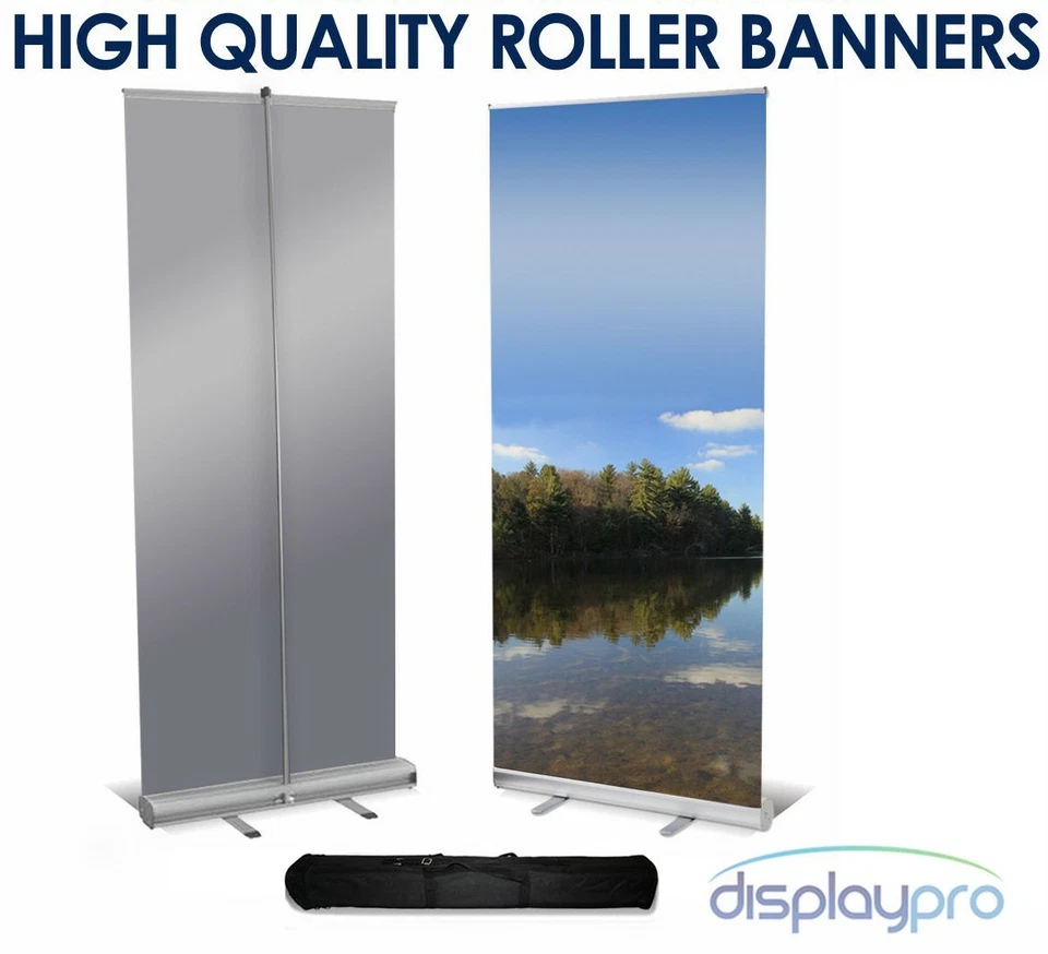 DISPLAYPRO Roller Banner Display Stand - Pop / Pull / Roll Up Sign Exhibition Trade Show