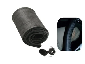 Cubierta Del Volante Funda Volante Carcasa Cuero Natural Ø 43-45CM Negro Italia - Imagen 1 de 5
