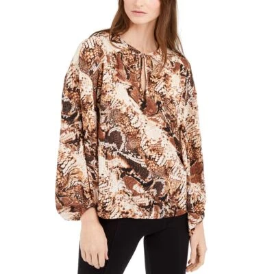 INC NUEVO Blusa Camisa Top Para Mujer Estampado Serpiente Campesina TEDO Foto 1 de 2
