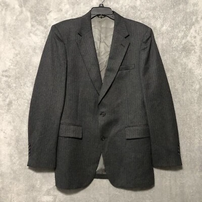 Vintage Botany 500 Wool Sports Coat Jacket Suit Gray Herringbone Tweed 40R USA - Image 1 of 4