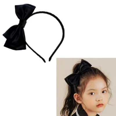 Diademas con lazo de terciopelo negro RFTWXHPN para niñas mujeres diadema con moño cabeza con moño  Foto 1 de 4